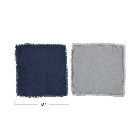 Hello Honey® Navy & Light Blue Linen Blend Napkins Set